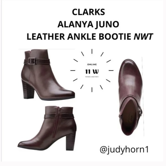 CLARKS ALANYA JUNO LEATHER ANKLE BOOTIE NWT - Picture 12 of 12